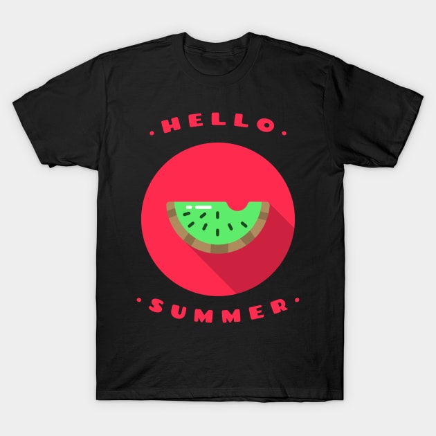 Hello Summer Delicious Watermelon Minimalist T-Shirt by Art Deck